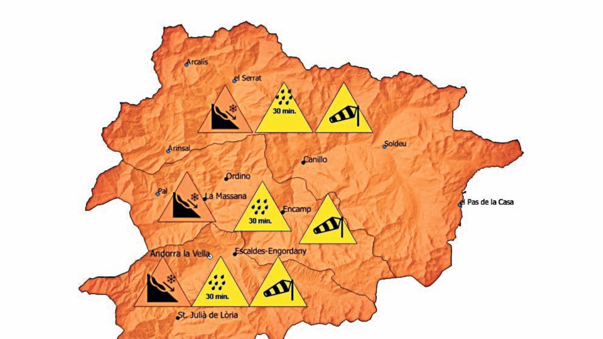 Avís groc per fort vent i pluges intenses.