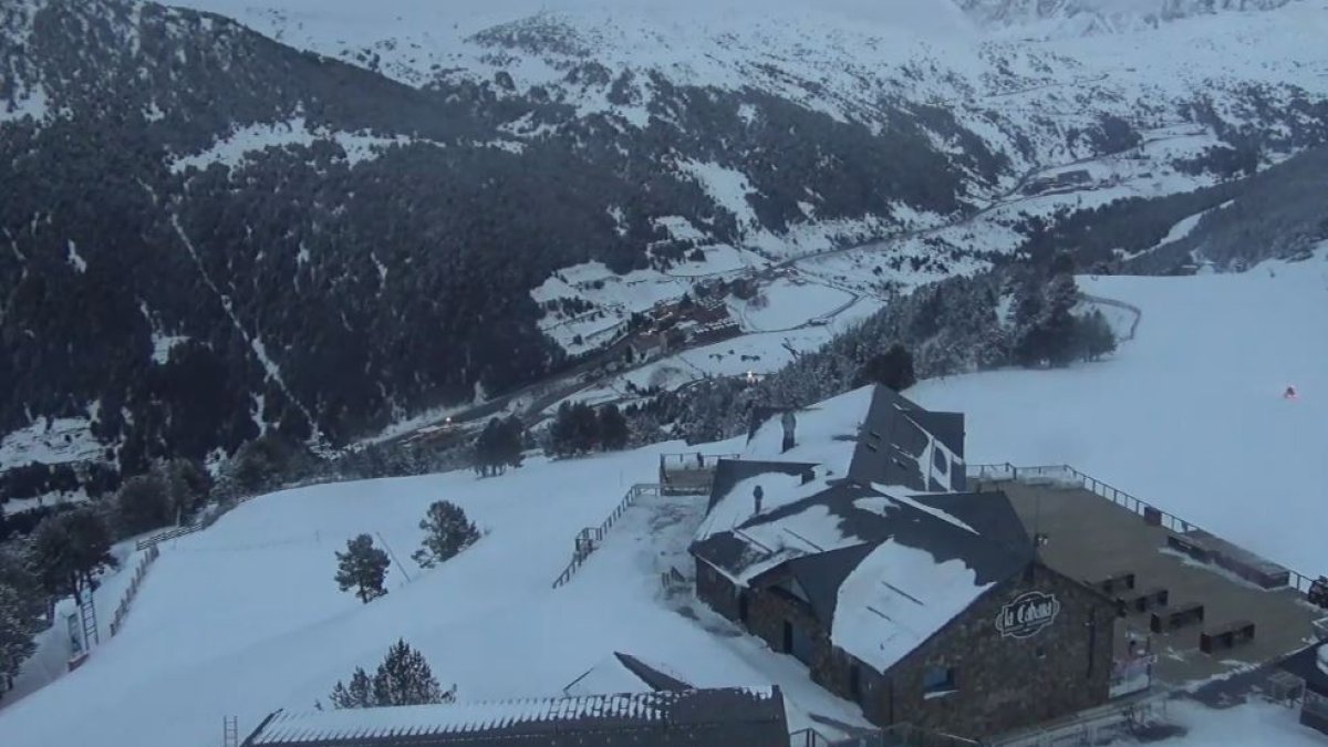 Vista de Soldeu des del restuarant La Cabana.