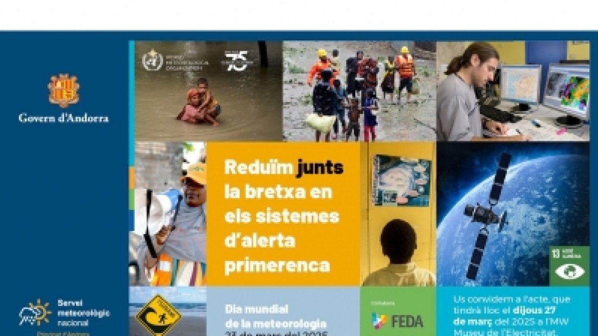 El cartell de l'esdeveniment 'Reduïm junts la bretxa en els sistemes d'alerta primerenca'.