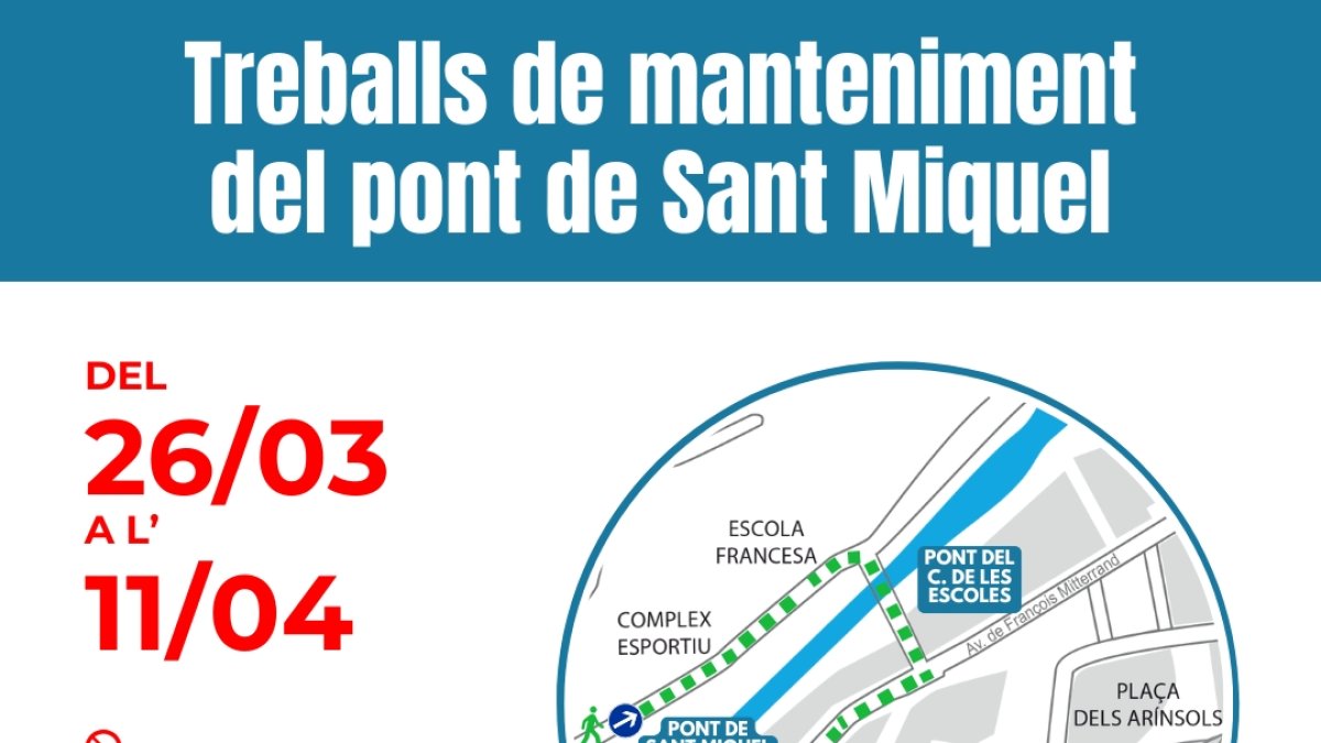 Treballs per manteniment del pont de Sant Miquel d'Encamp