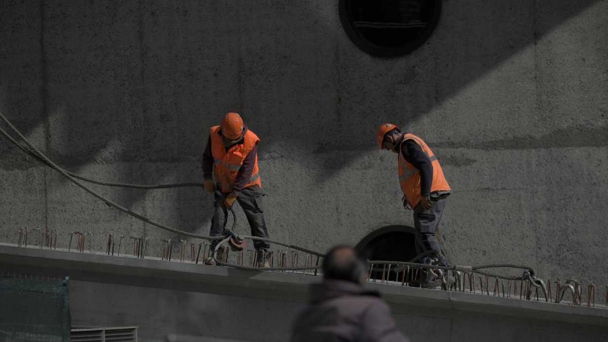 Treballadors del sector de la construcció.