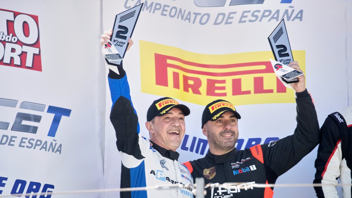 Joan Vinyes i Jaume Font, al podi.