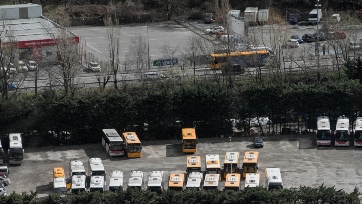 Autobusos de la red de transports del país.