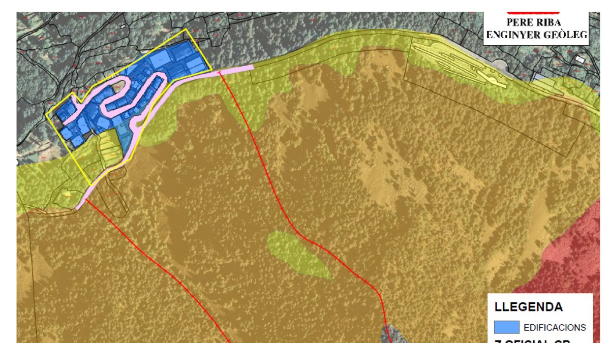 El mapa de riscos d’Escaldes-Engordany.