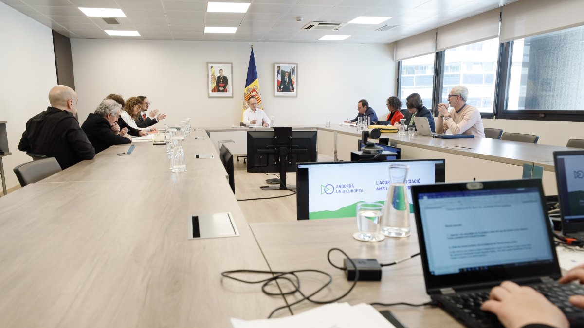 Reunió del Pacte d’Estat, ahir.