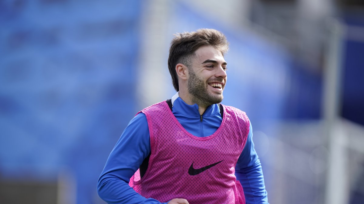 Martí Vilà somrient, en el darrer entrenament.