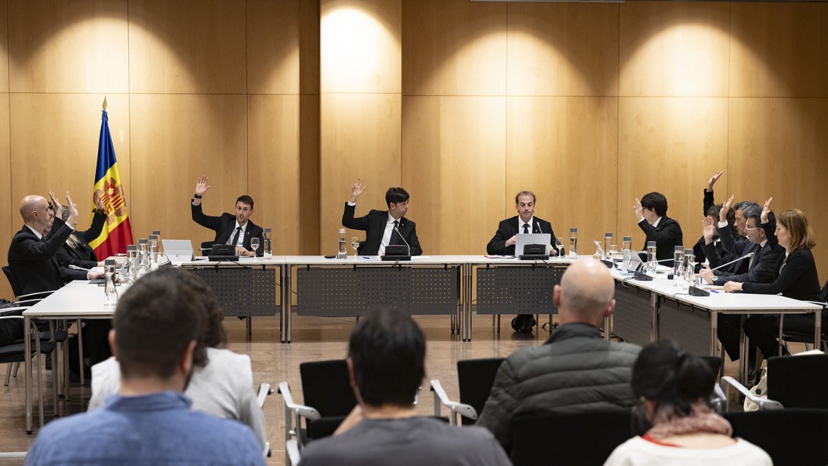 Un moment de la sessió extraordinària del comú d'Andorra la Vella d'aquesta tarda