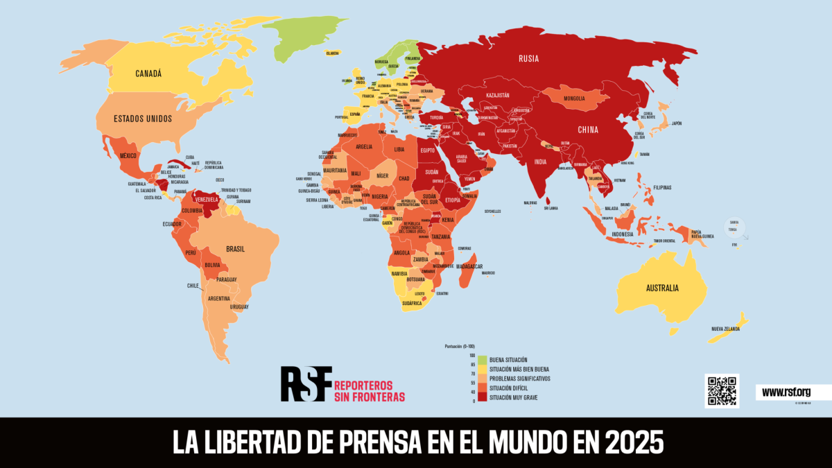 Mapa mundial del rànquing de llibertat de premsa