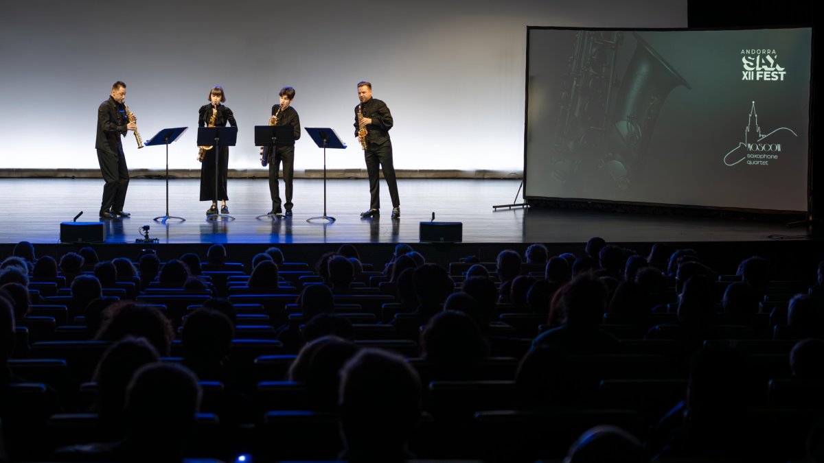 Els integrants de Moscow Saxophone Quartet al Sax Fest.