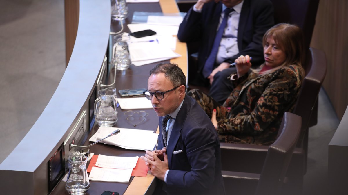 Xavier Espot al Consell General, ahir.