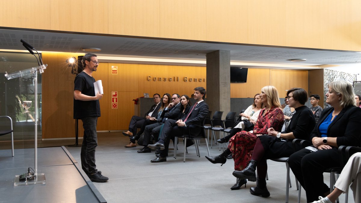 Jordi Reviriego durant la conferència