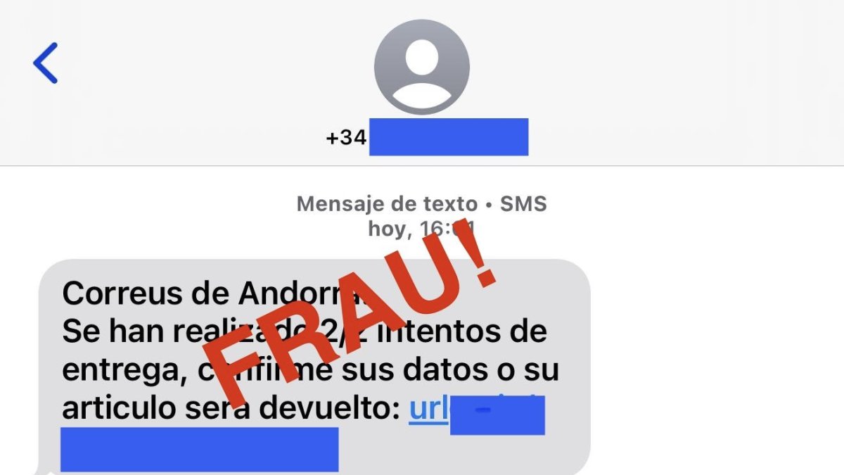 El missatge fraudulent.