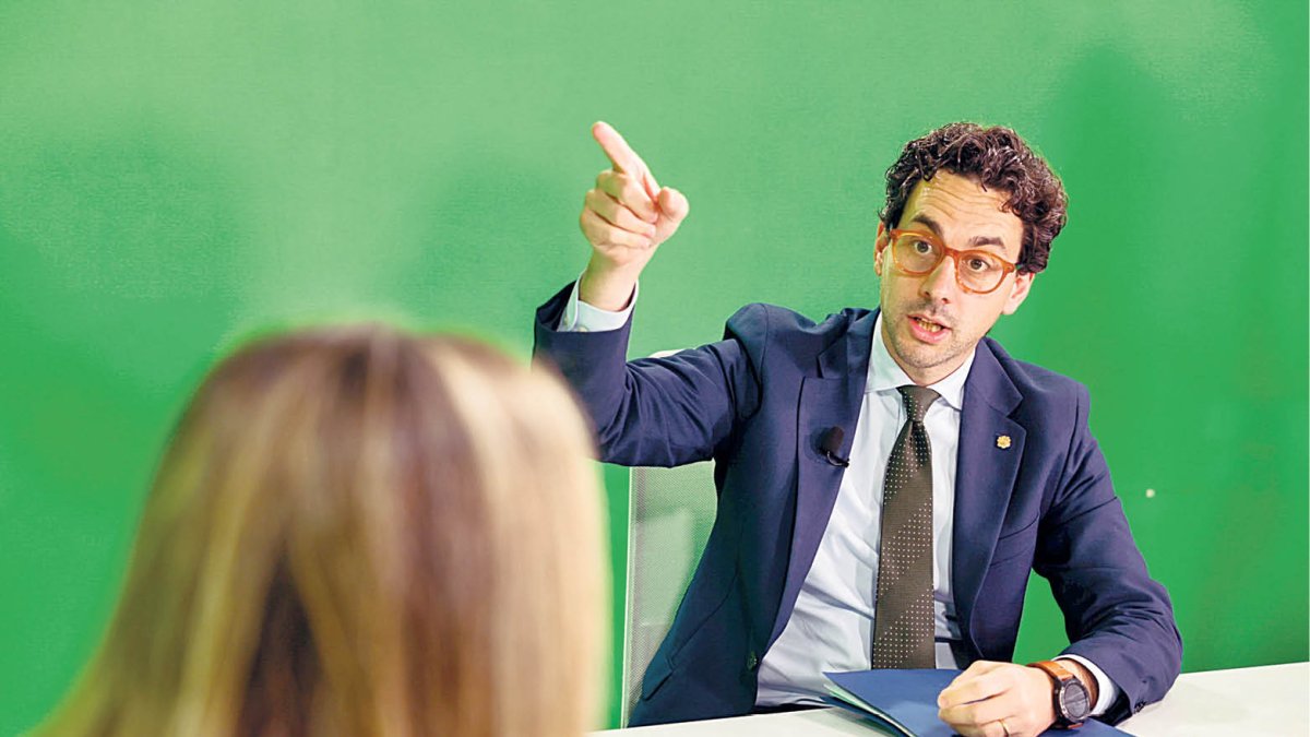 El ministre d’Agricultura i Medi Ambient i portaveu, al plató de Diari TV.