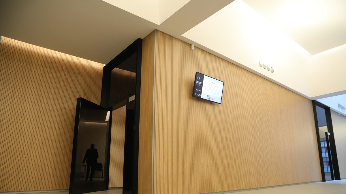 Interior de la seu de la Justícia.
