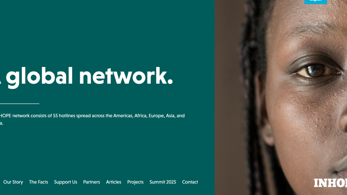 La pàgina web de la xarxa internacional Inhope.