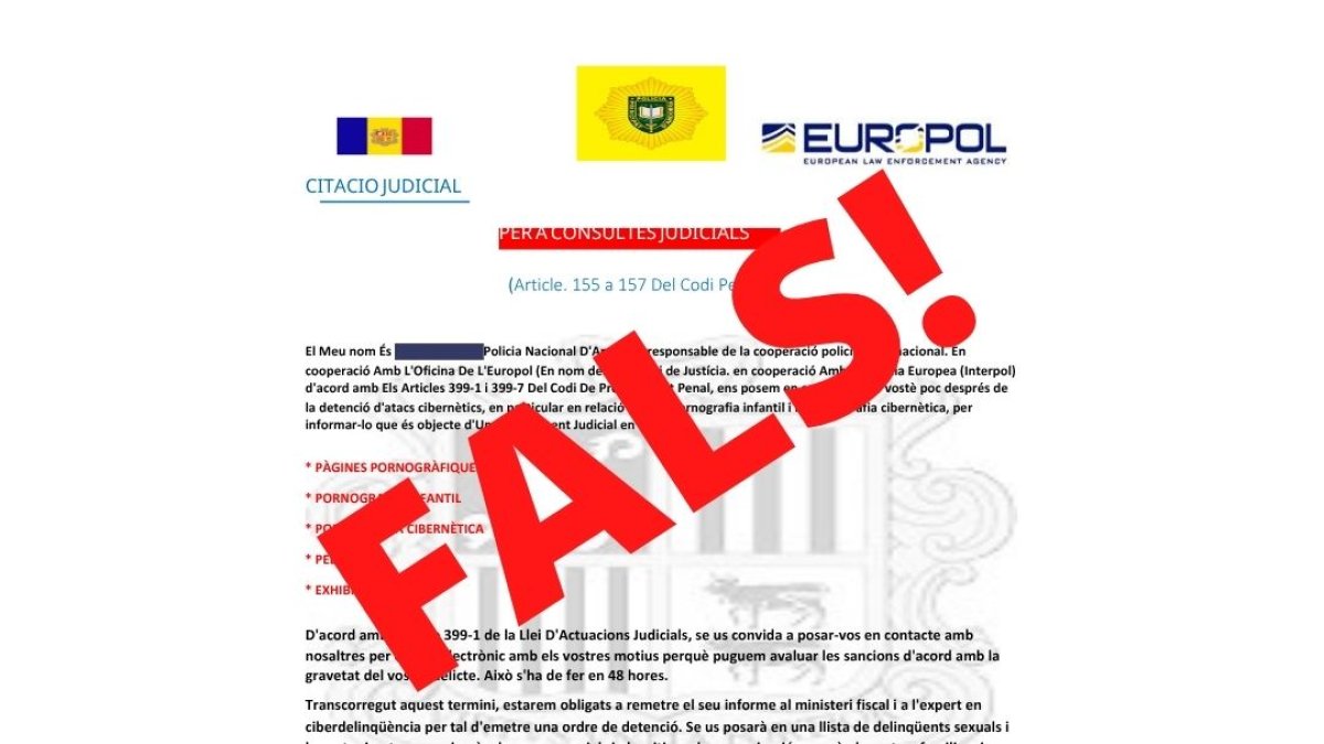 El correu fraudulent.