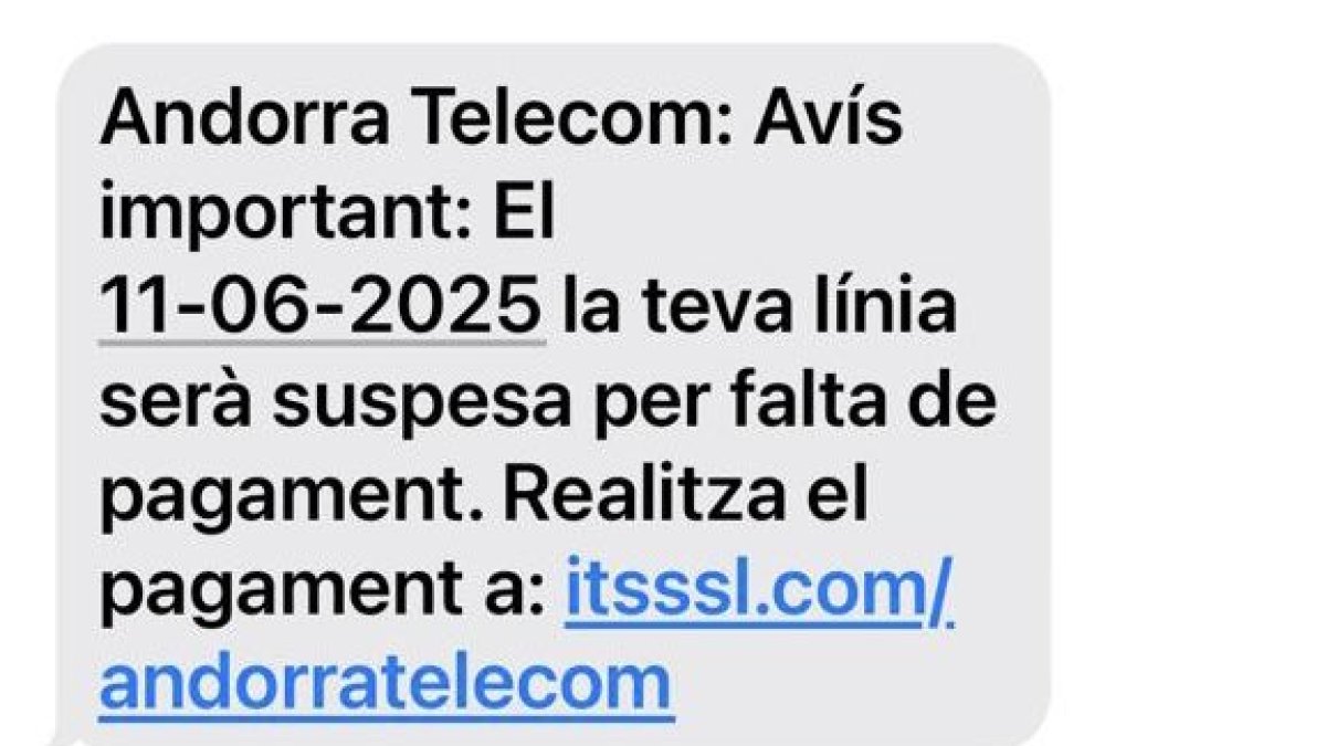 El missatge fals que arriba als mòbils