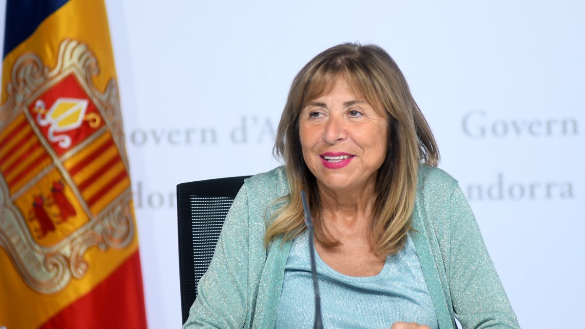 La ministra Conxita Marsol en la roda de premsa de consell de ministres aquesta tarda