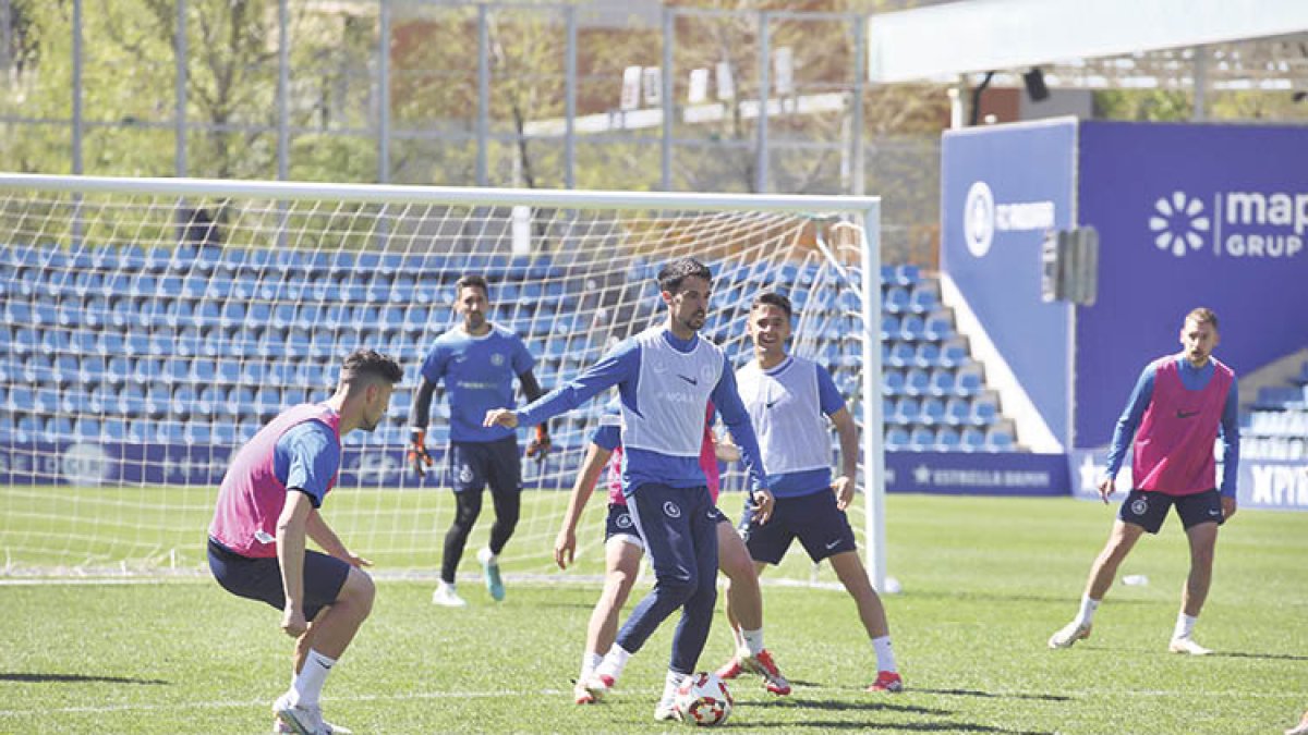 Un entrenament de l’FC Andorra.