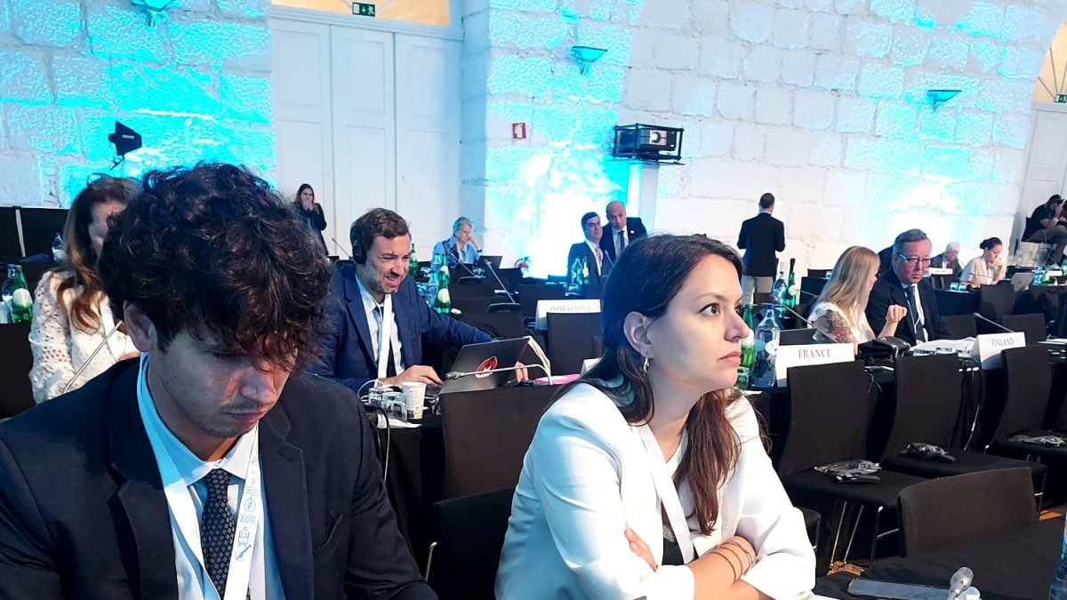 Pol Bartolomé i Meritxell López a la sessió plenària de l'OSCE-PA