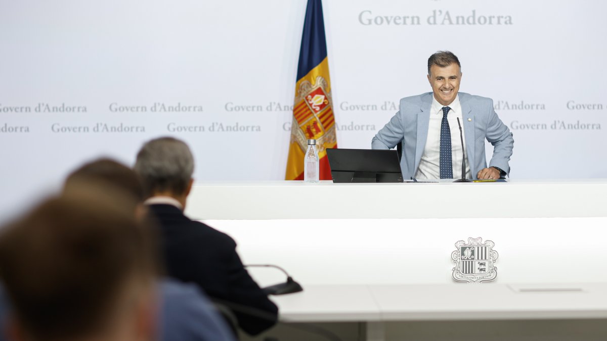 Marc Rossell a la roda de premsa d’ahir.