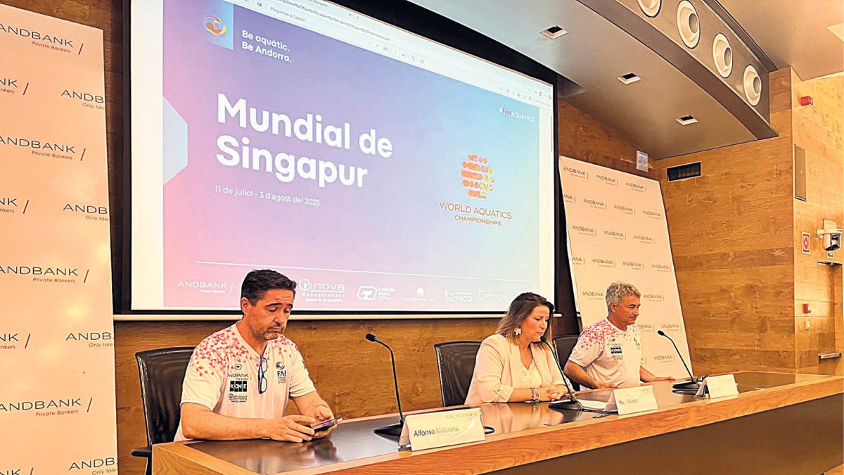 Alfons Maltrana, María Suárez d’Andbank i Joan Clotet, ahir.