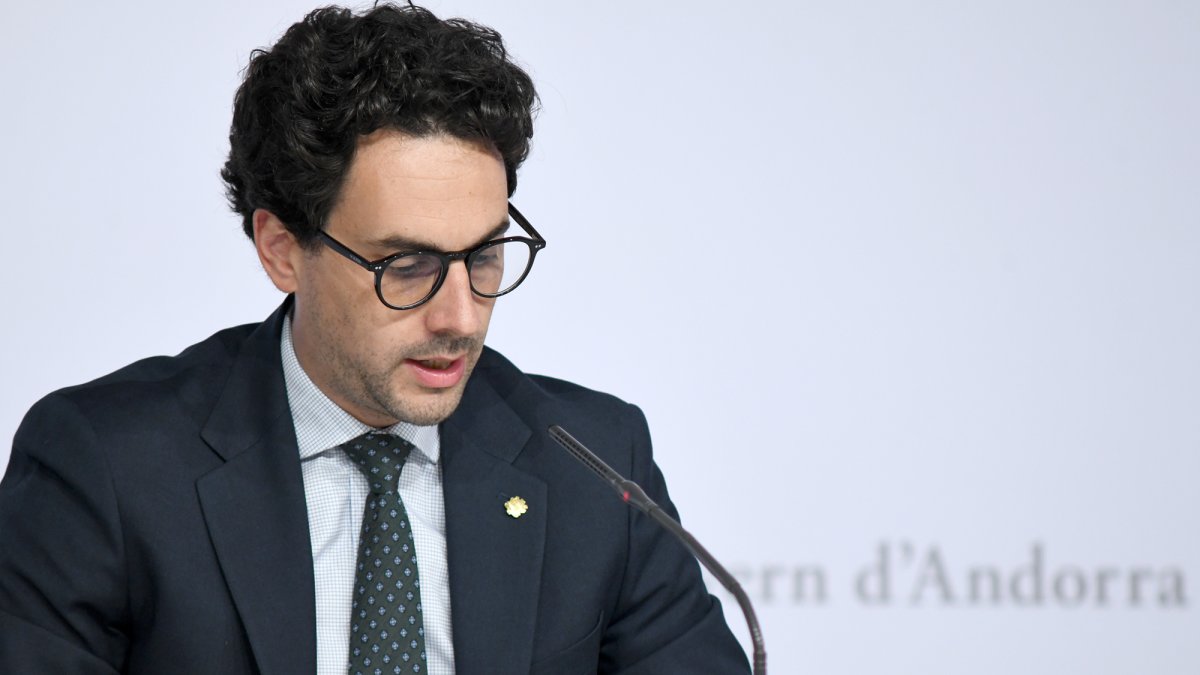 Guillem Casal a la roda de premsa del Consell de Ministres.