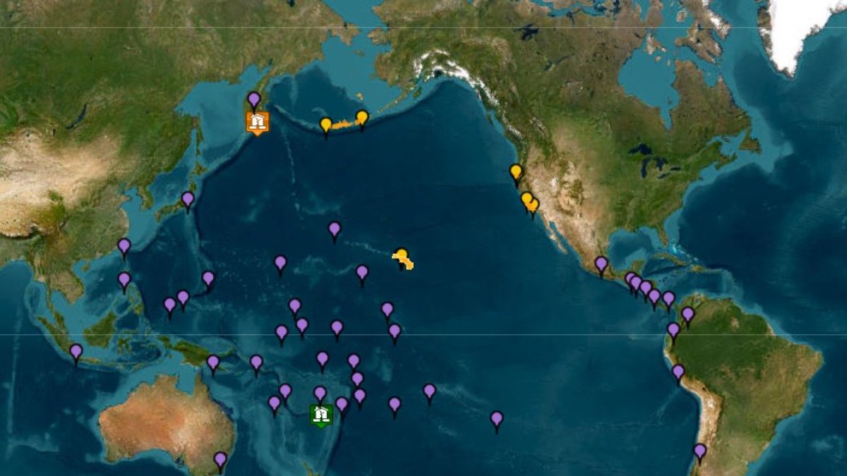 L’epicentre del terratrèmol que va activar l’alerta per tsunami.
