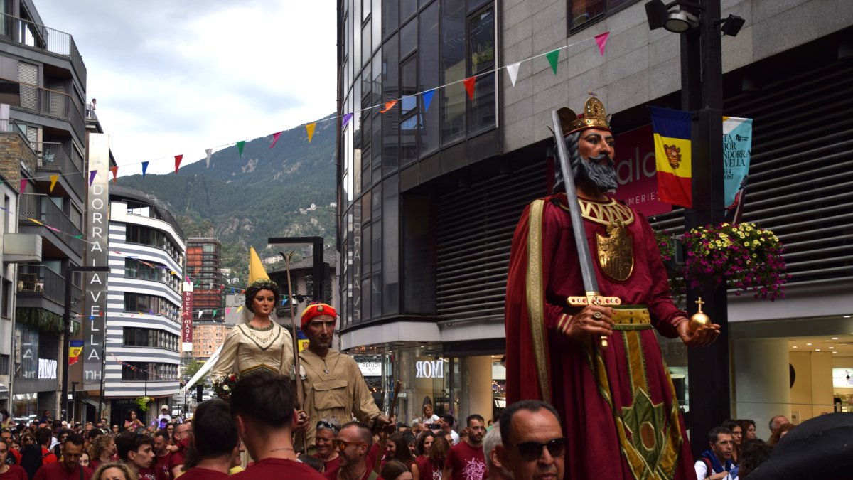 Els gegants, ahir a Meritxell.