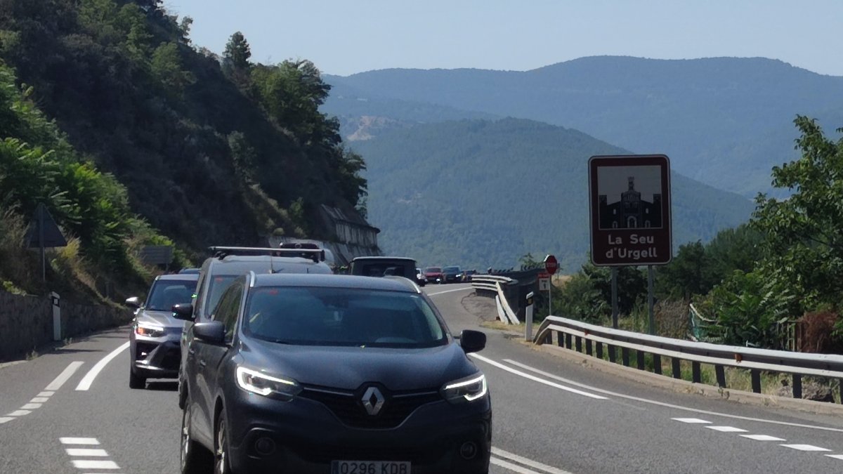 Retencions, ahir, a l’altura de la Seu.