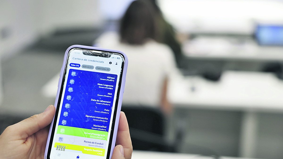 L’aplicació de ‘Cartera Digital’ en fase de prova.