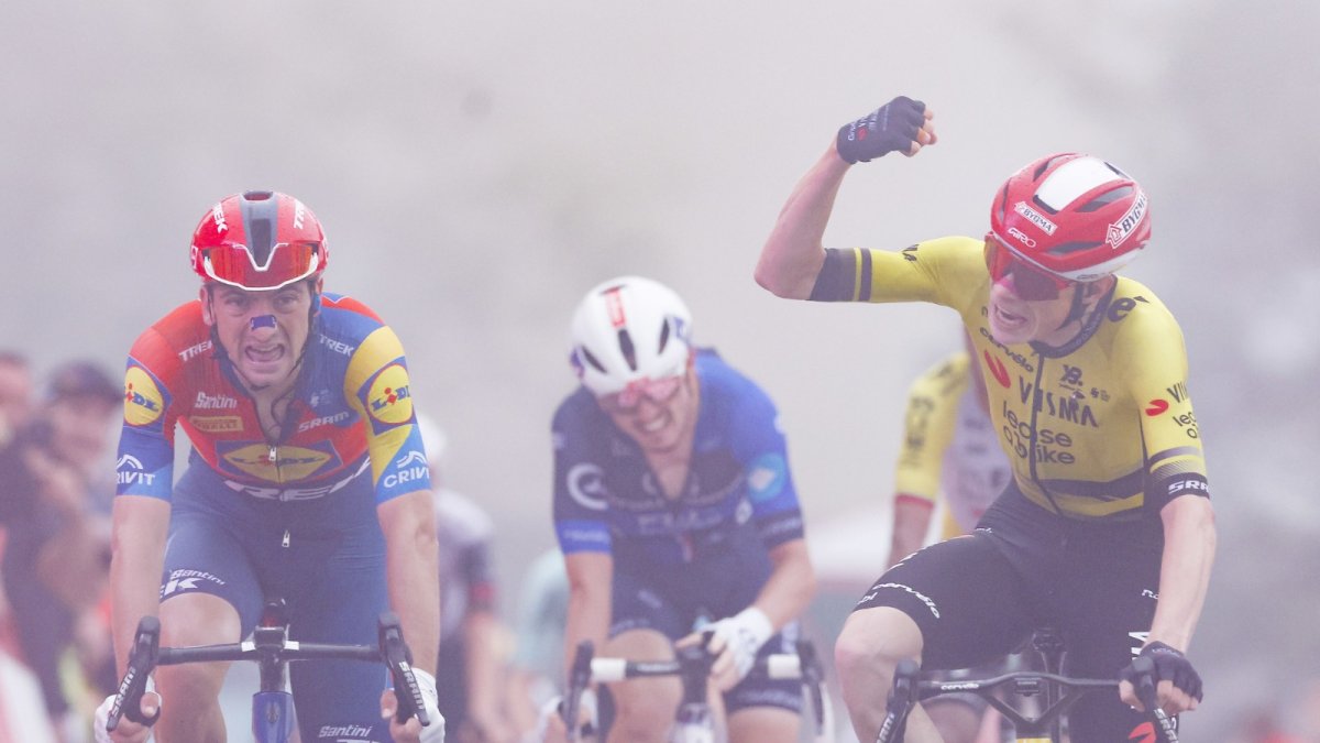 Vingegaard celebra el triomf.