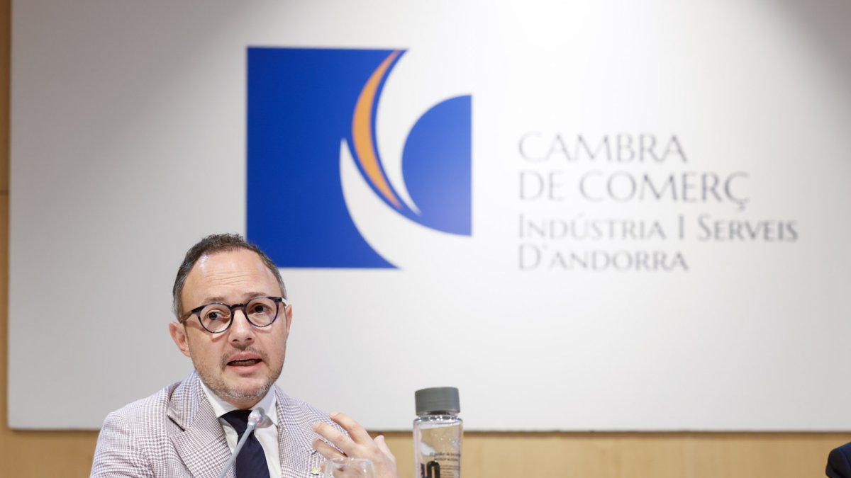 El cap de Govern, Xavier Espot, durant la presentació de l'informe de la Cambra.