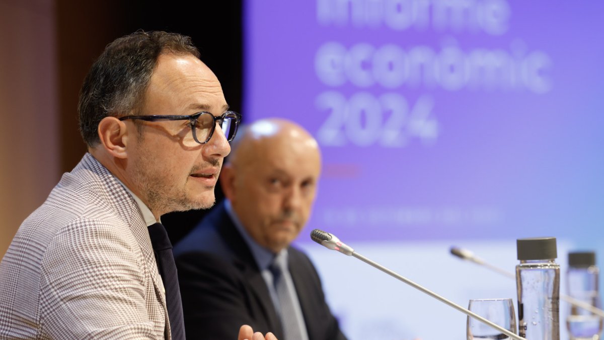 El cap de Govern, Xavier Espot, durant el discurs a la presentació de l'informe de la Cambra.