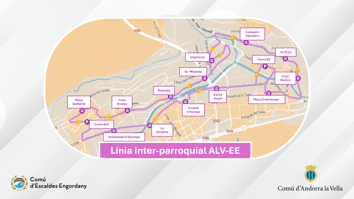 El recorregut de la prova pilot del bus interparroquial.