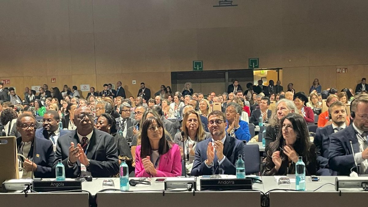 Mònica Bonell durant la conferència Mondiacult