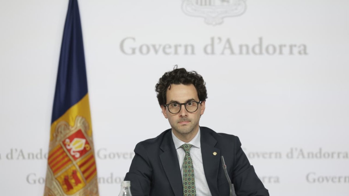 El ministre Portaveu, Guillem Casal, en la roda de premsa posterior al consell de ministres d'aquesta tarda.