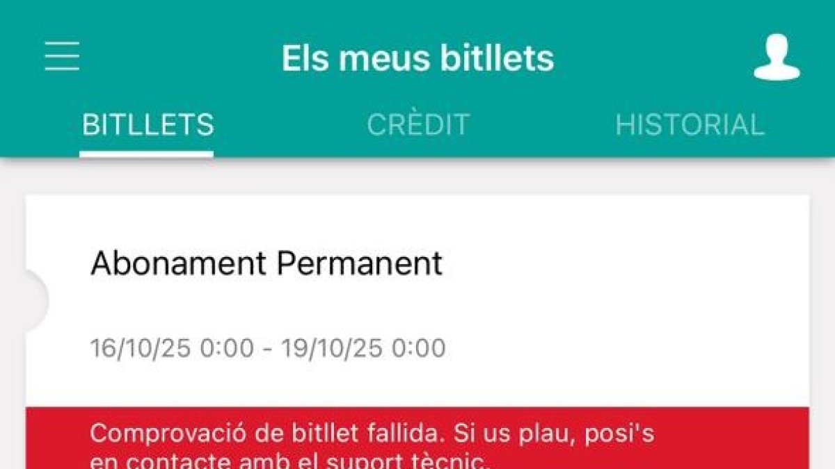 El missatge que continua apareixent a l'app Mou-te.