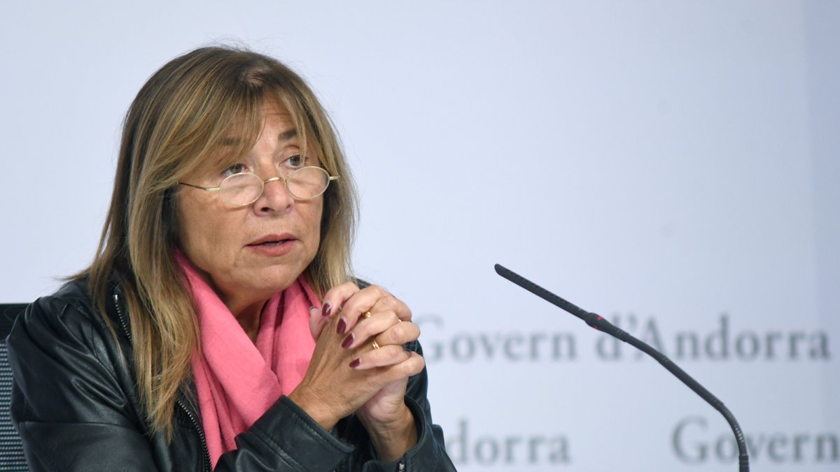 Conxita Marsol en la compareixença d'avui després del consell de ministres