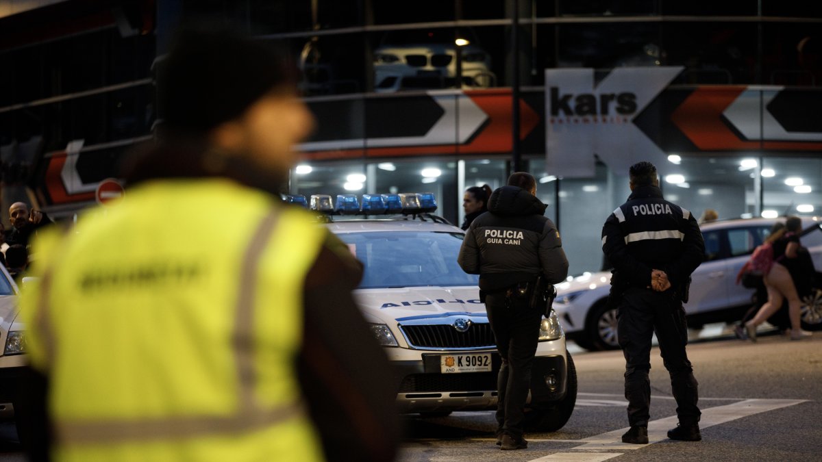 Dispositiu de la policia a l’Andorra-Israel de futbol del 2023.