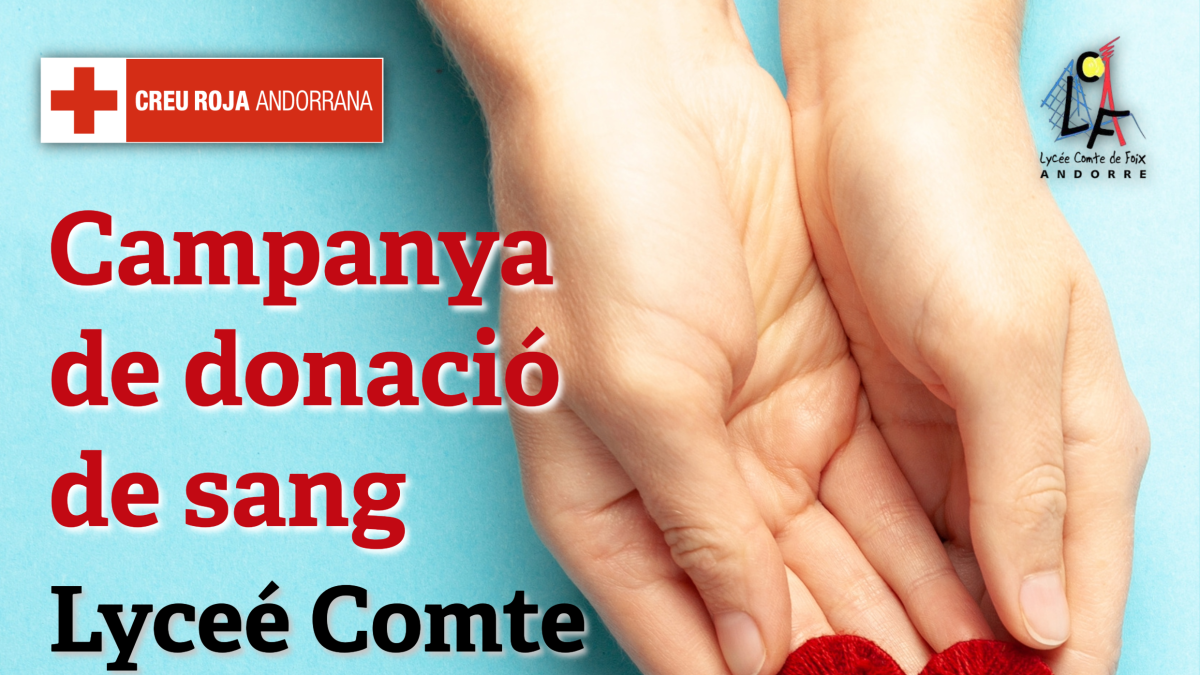 Cartell campanya de donació de sang Lycée Comte de Foix
