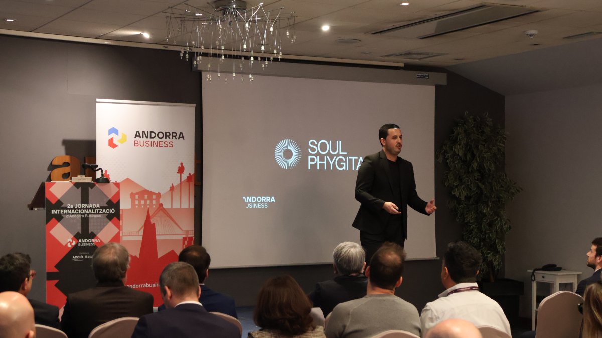 Pau Esteve, durant la seva ponència a la jornada d'internacionalització organitzades per Andorra Business