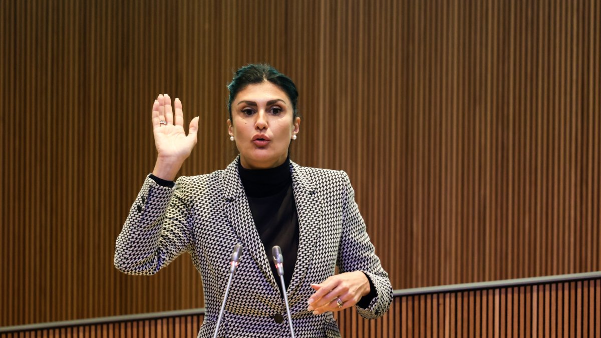 Carine Montaner, durant una de les intervencions d’ahir.