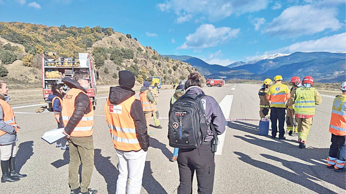 Simulacre a l’aeroport.