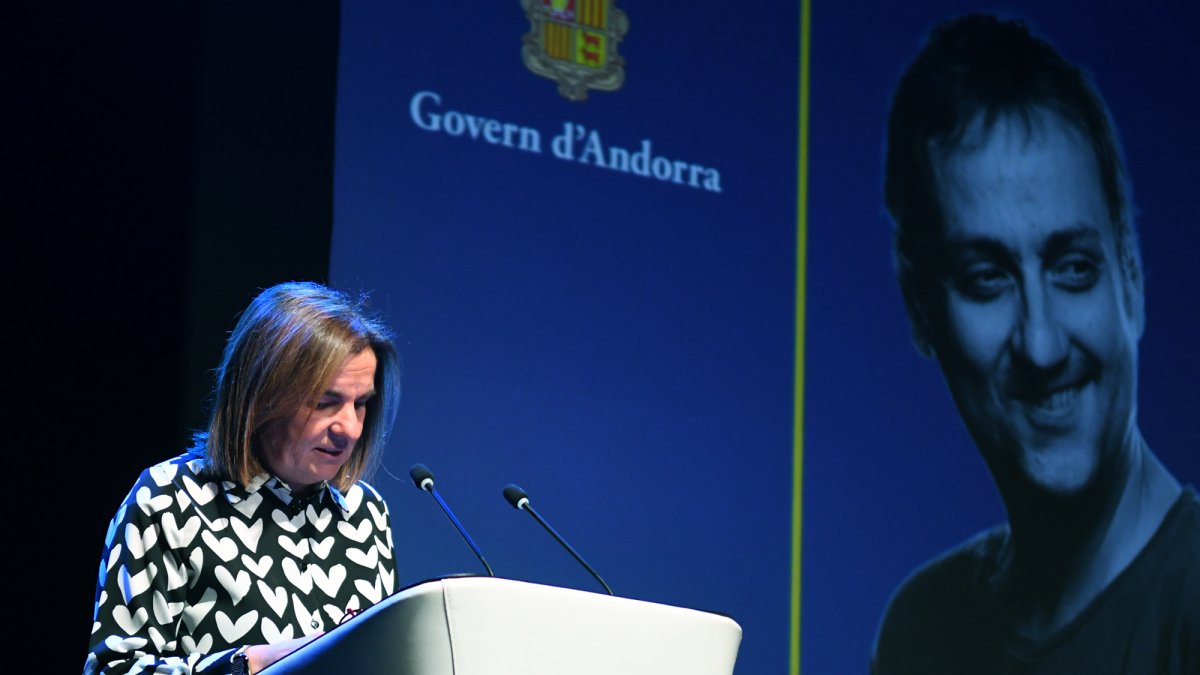 Marín durant el discurs.