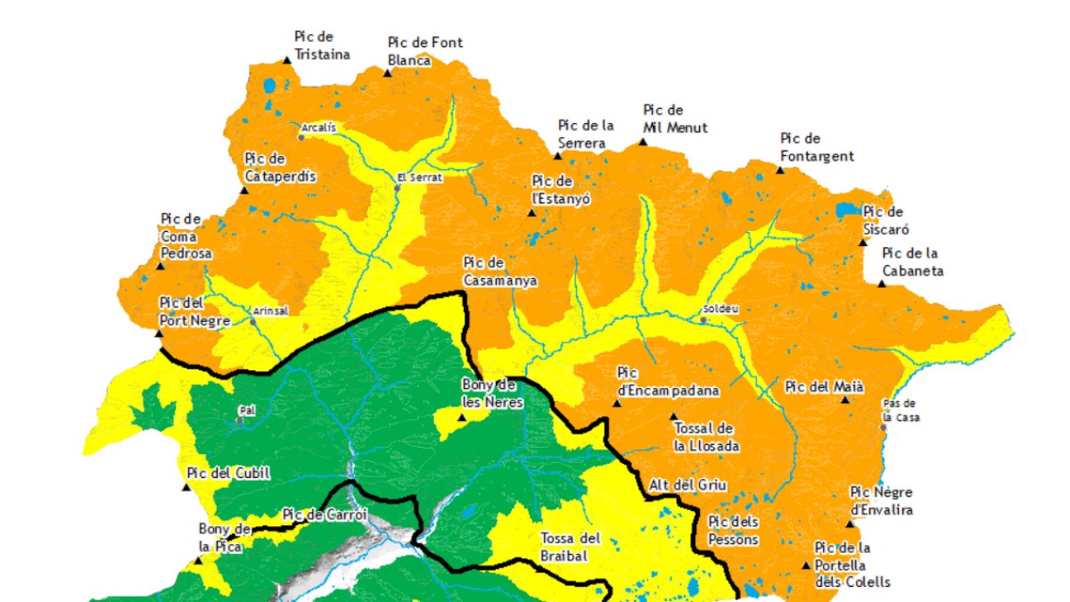 Risc d'allau 3 al nord del país.
