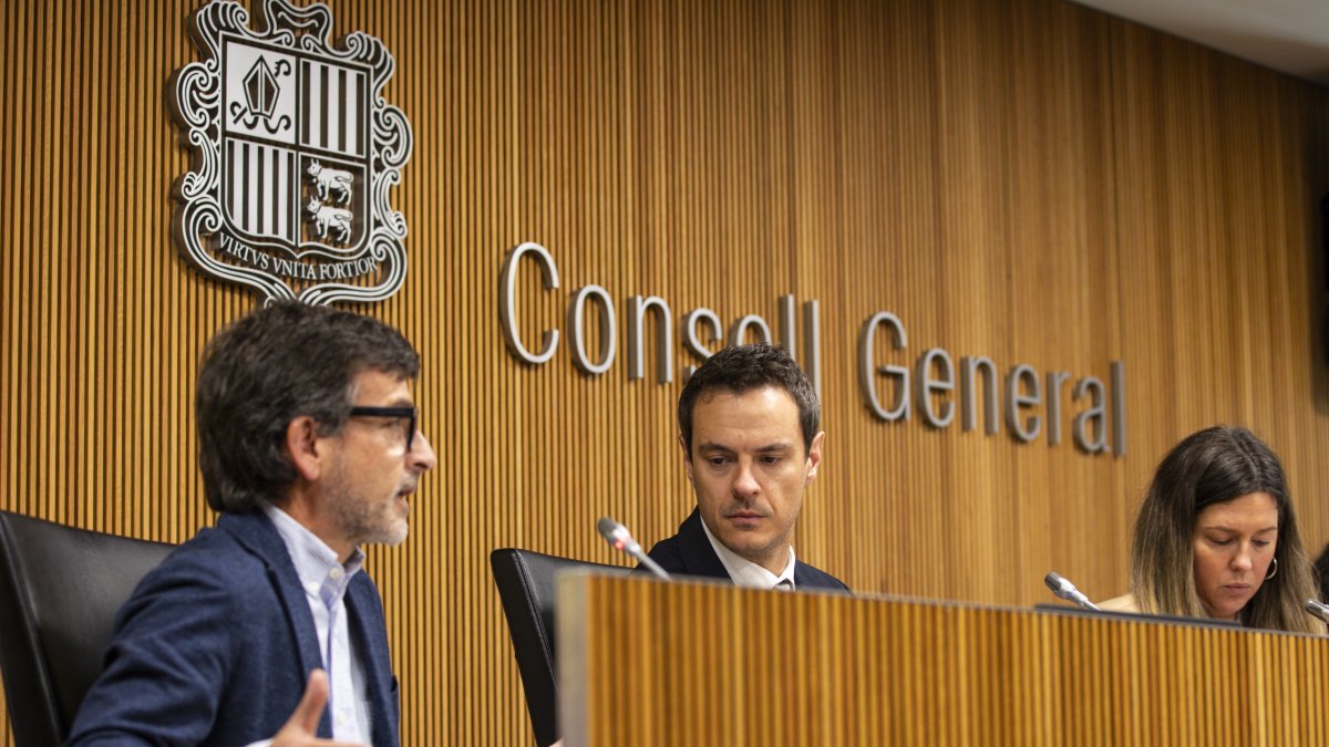 El president de la CASS i el del fons de jubilació davant la comissió legislativa.