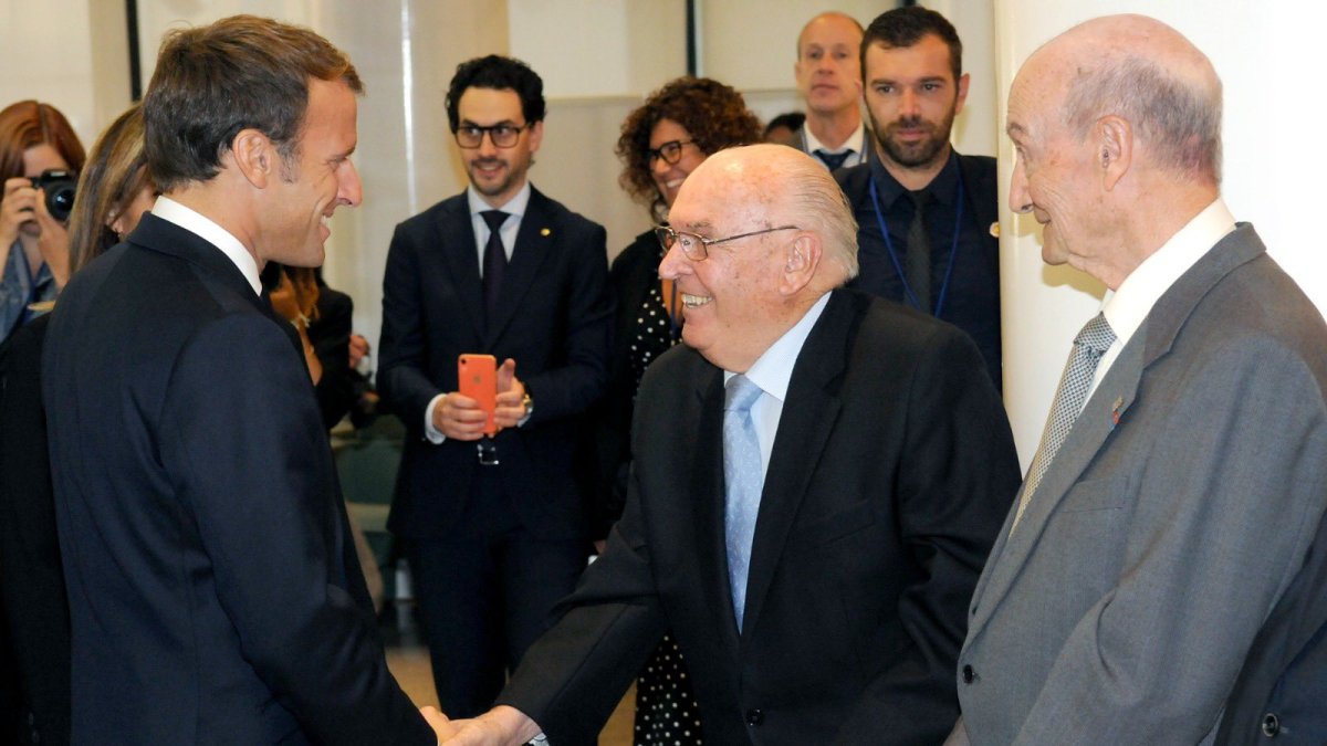 Pere Font Moles durant la visita de Macron.