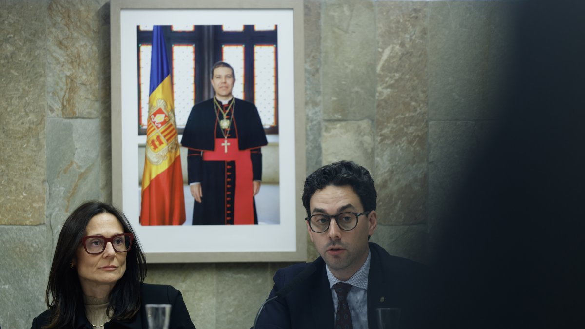 La ministra de Justícia i Interior, Ester Molné, a l'esmorzar de Nadal amb la premsa.