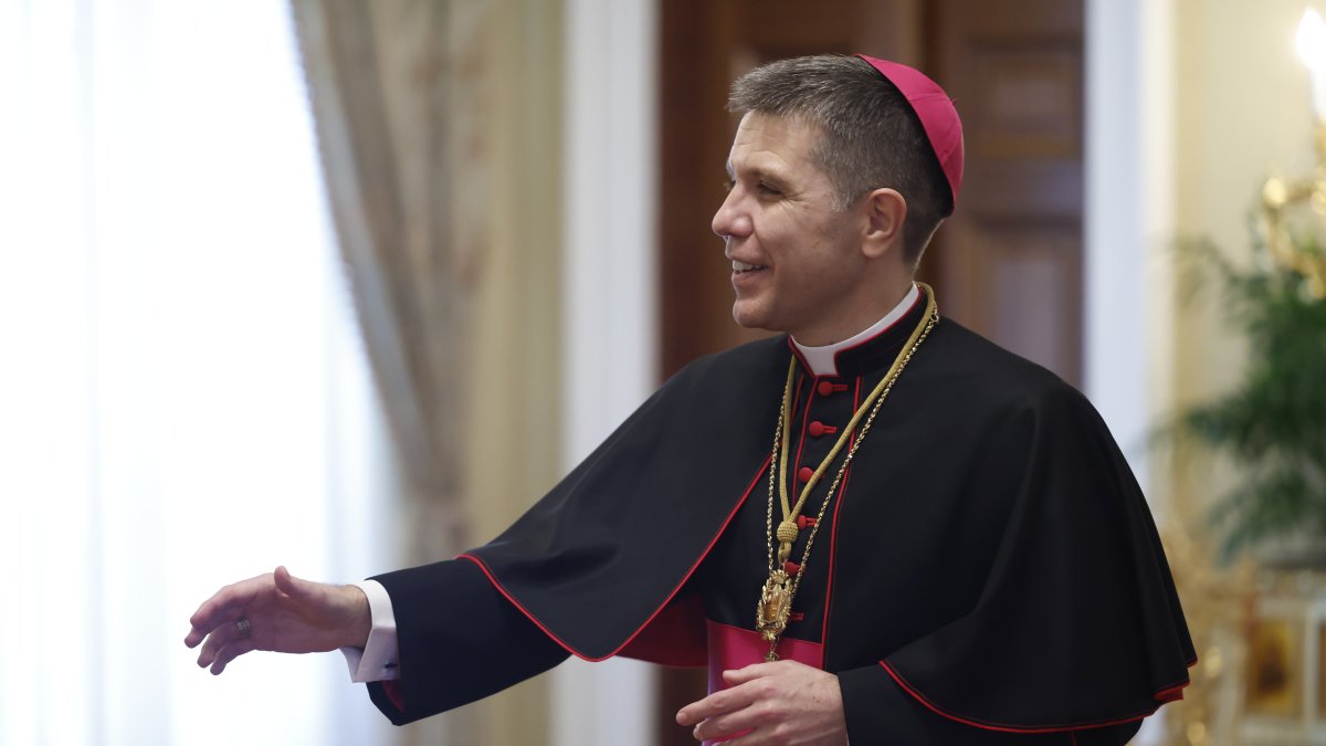 El Copríncep episcopal, Josep-Lluís Serrano Pentinat, durant la recepció de Nadal.